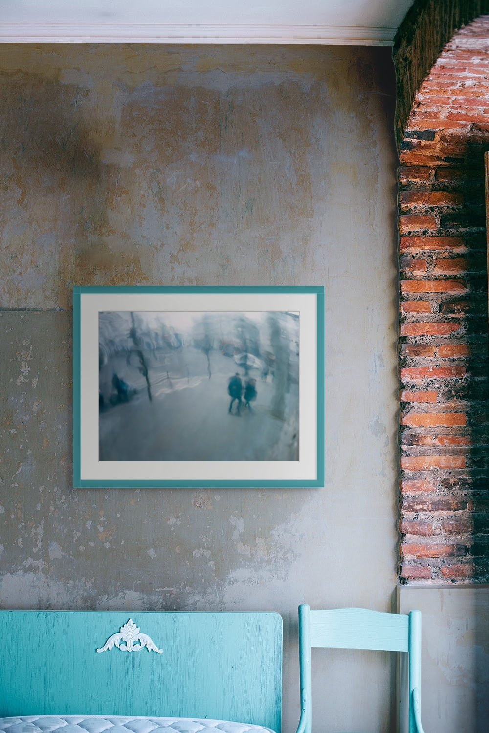 Framed abstract photo taken on a rainy day in Paris.