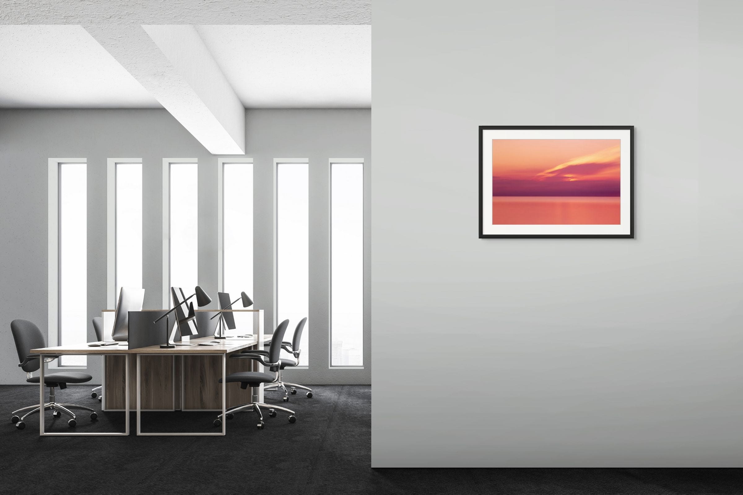 Fine art print of a long exposure sunrise on cape cod, framed 