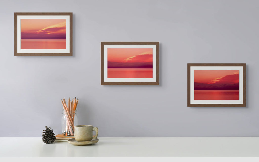 Fine art print of a long exposure sunrise on cape cod, framed 