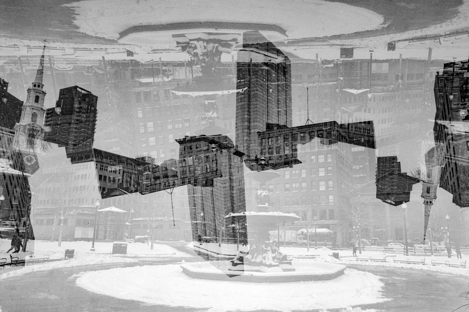 Cool, modern black and white photo print.