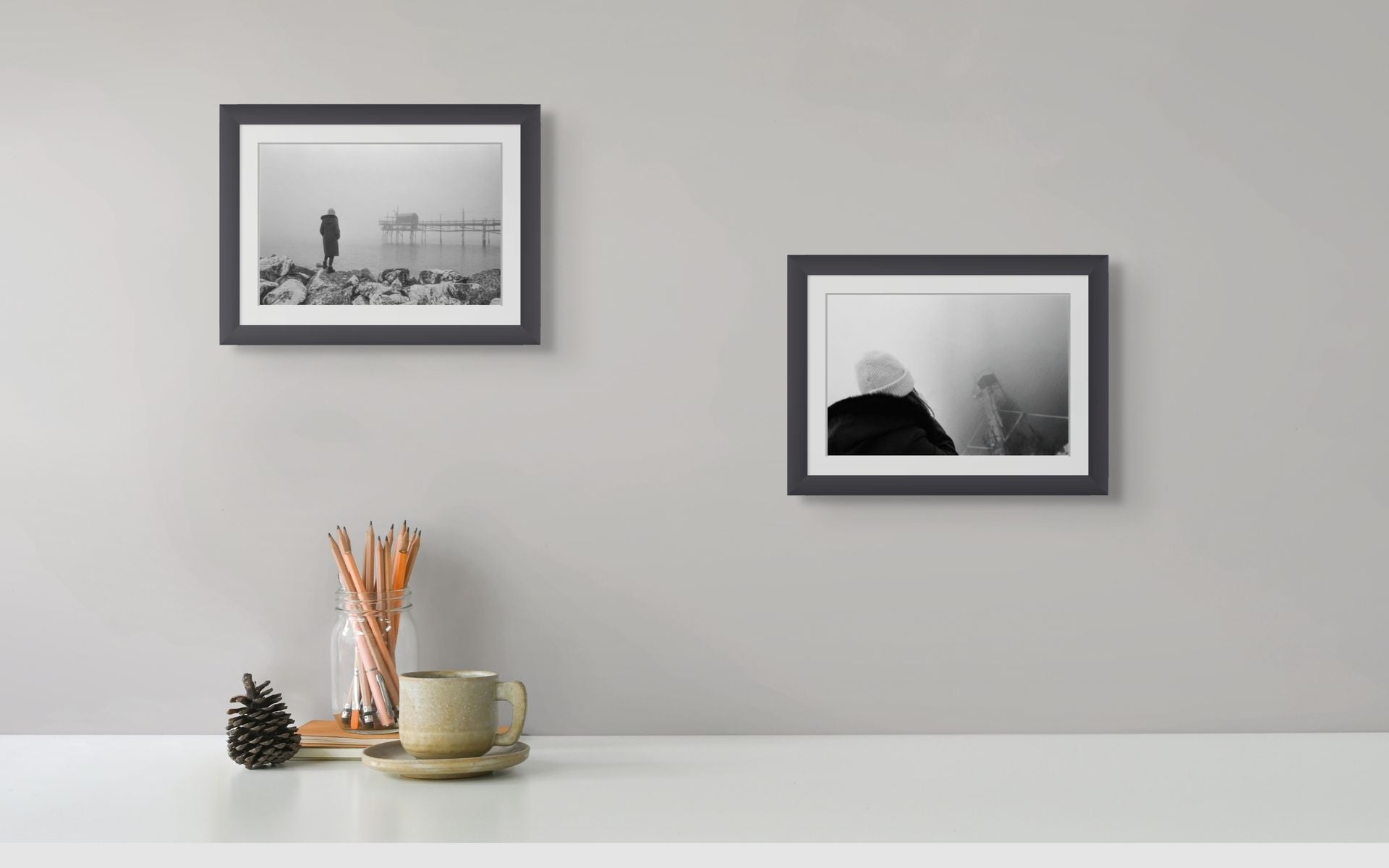 Modern style Black and White fine art prints great for interior design in a room.