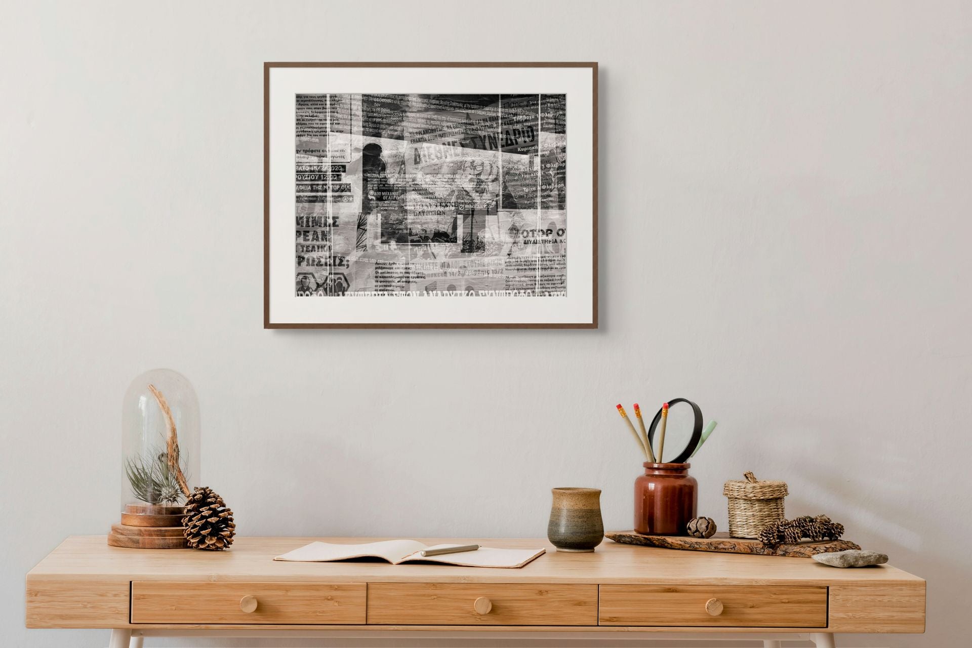 Abstract fine art photos framed and hanging on the wall. 