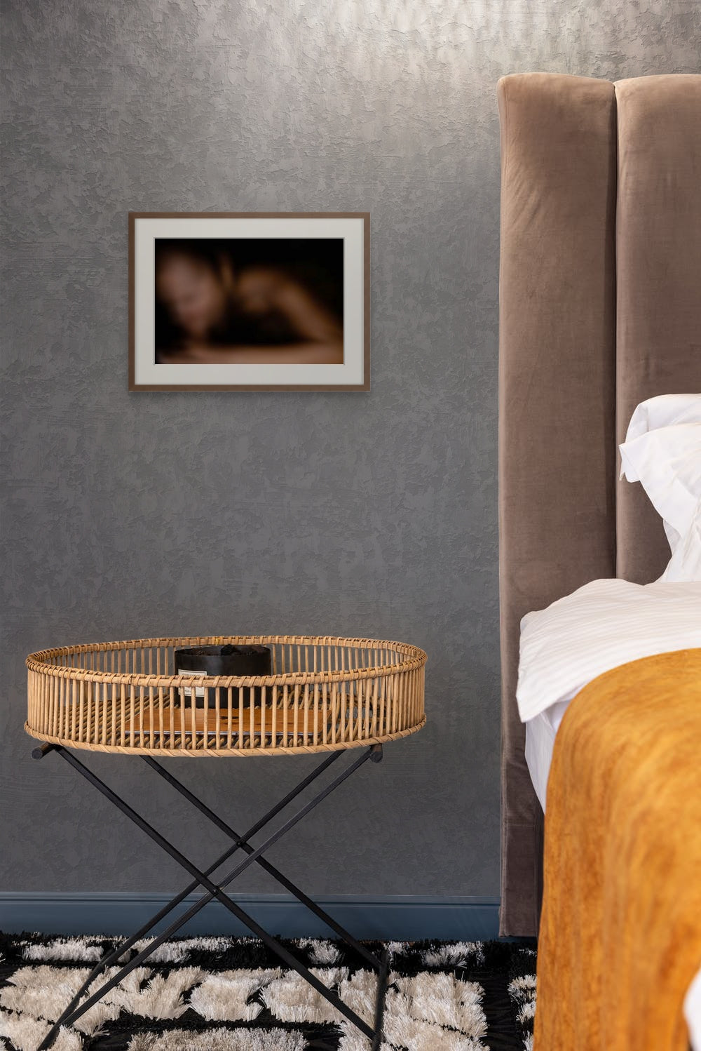 Abstract photo of sex, hanging on the wall of a bedroom. Perfect for sexy interior design.