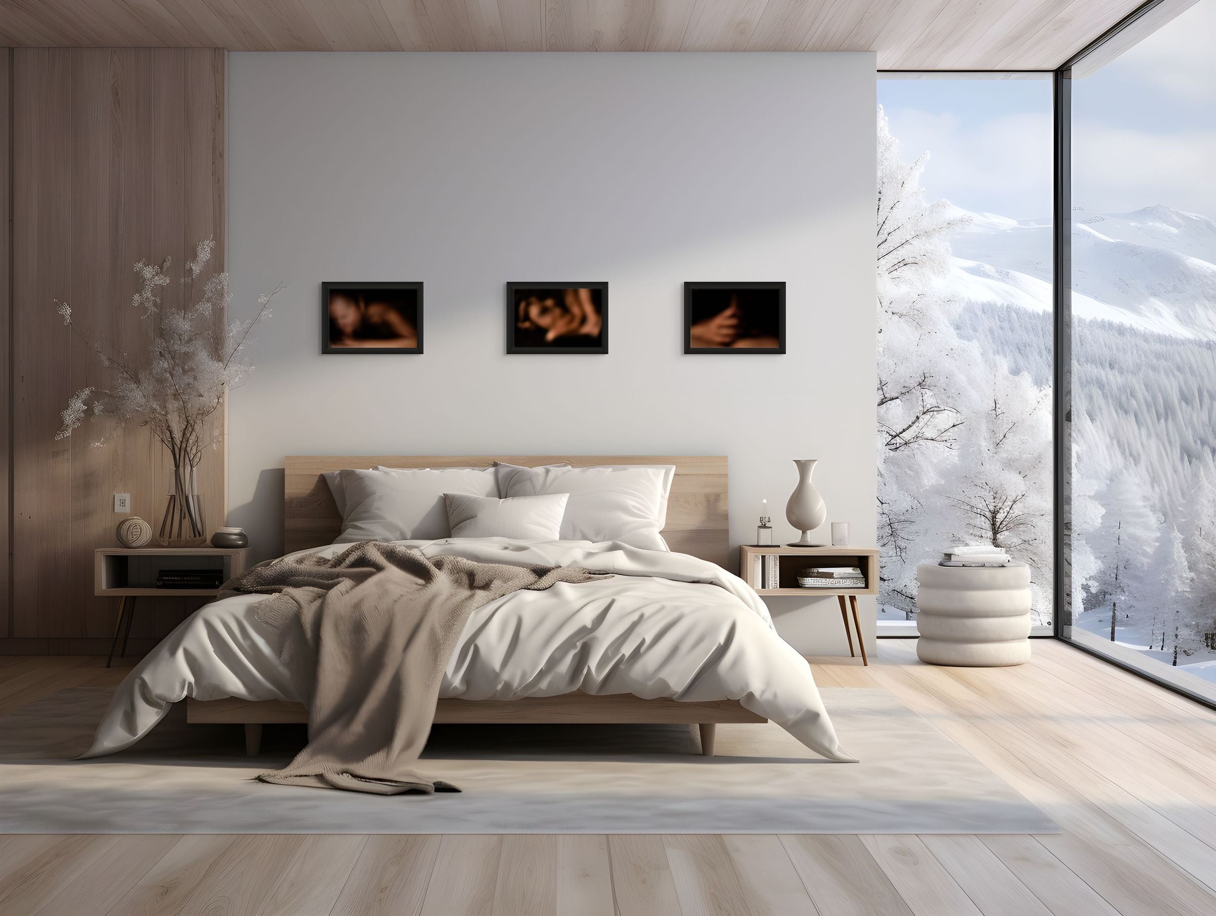 Abstract photo of sex, hanging on the wall of a bedroom. Perfect for sexy interior design.