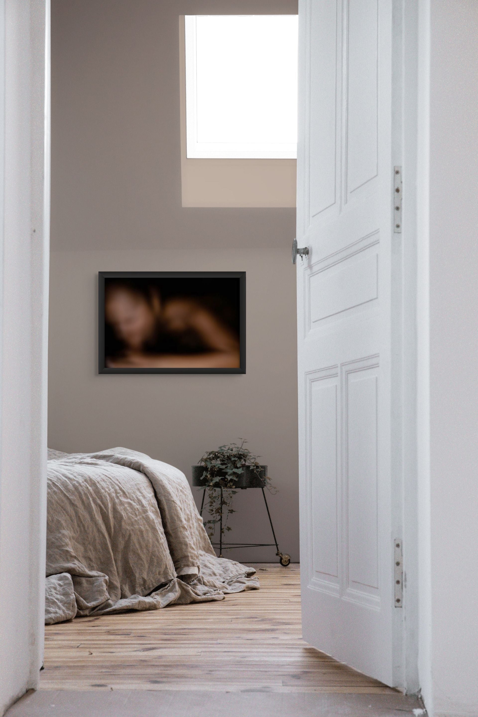 Abstract photo of sex, hanging on the wall of a bedroom. Perfect for sexy interior design.