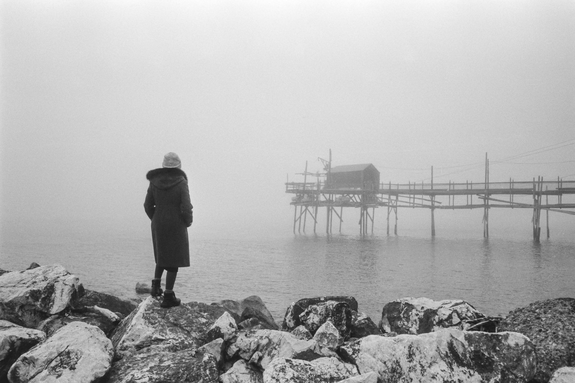 Fine art print of black and white photographs perfect for calming down an interior space.