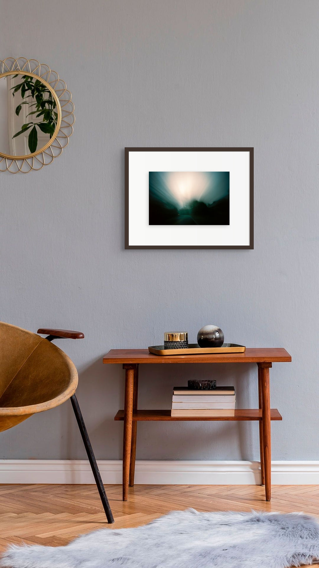 Framed fine art prints of abstract long exposures photographs done at dusk on the road.