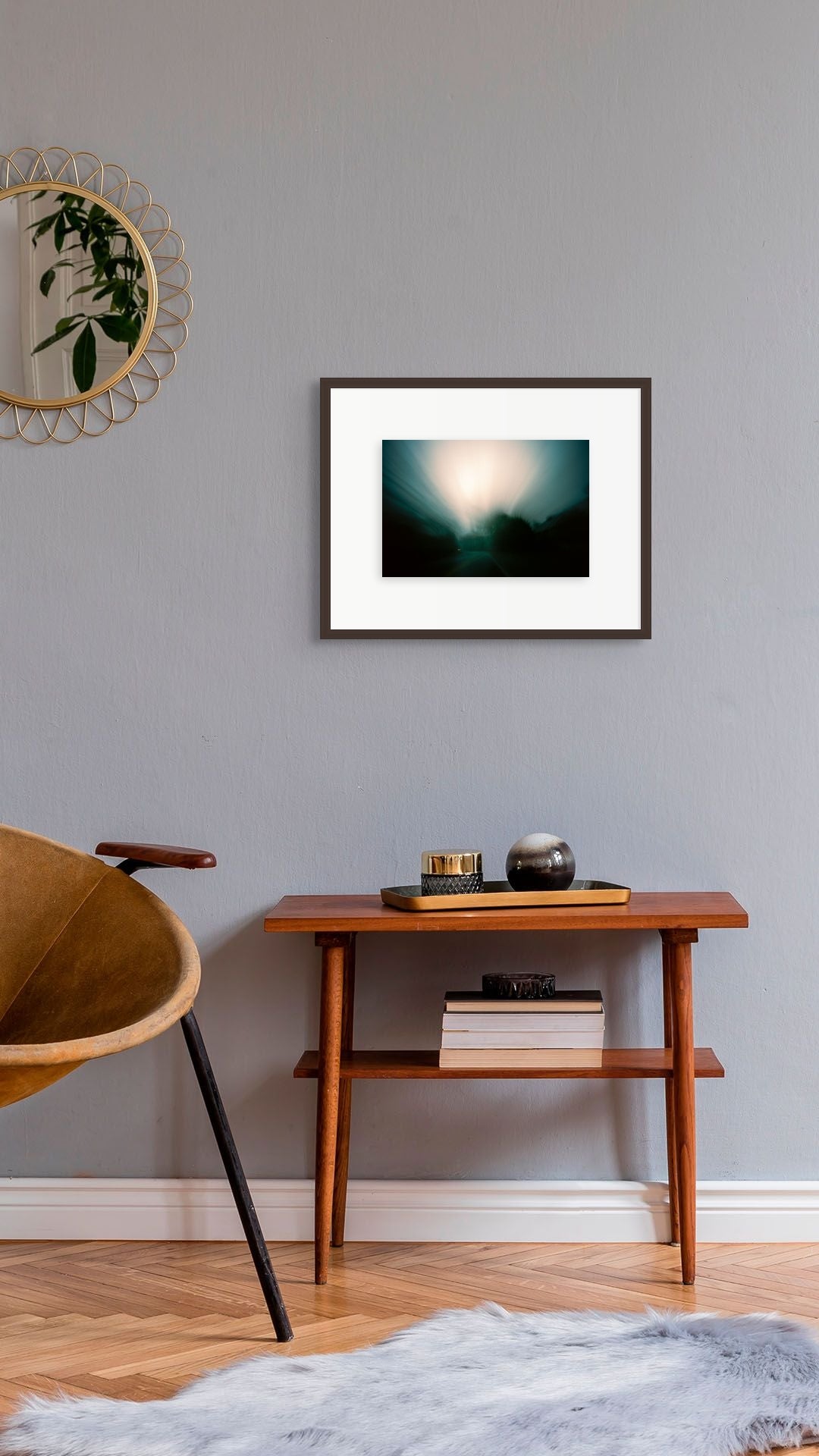 Framed fine art prints of abstract long exposures photographs done at dusk on the road.