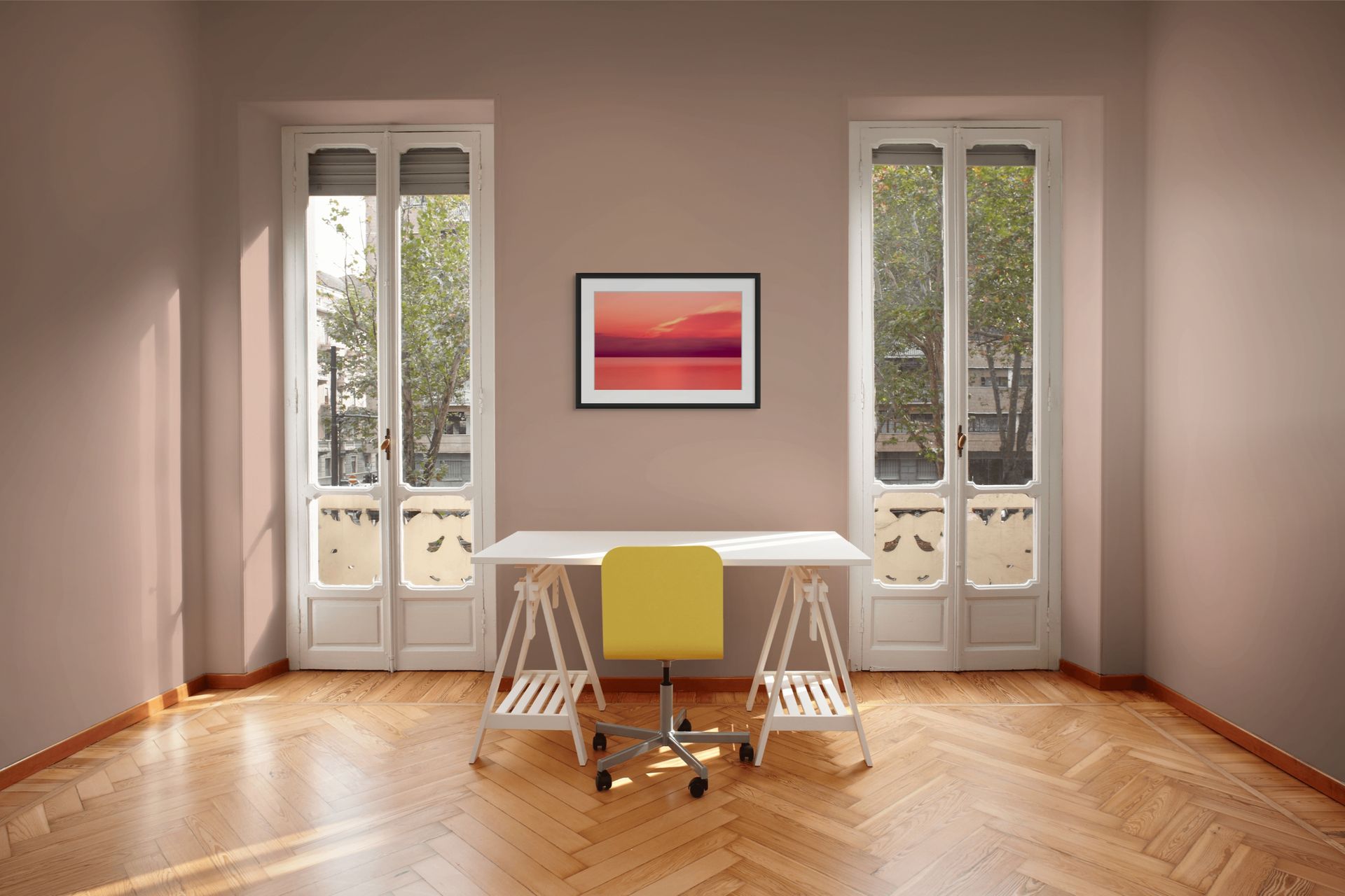 Fine art photographic print of a long exposure of sunrise over cape cod.